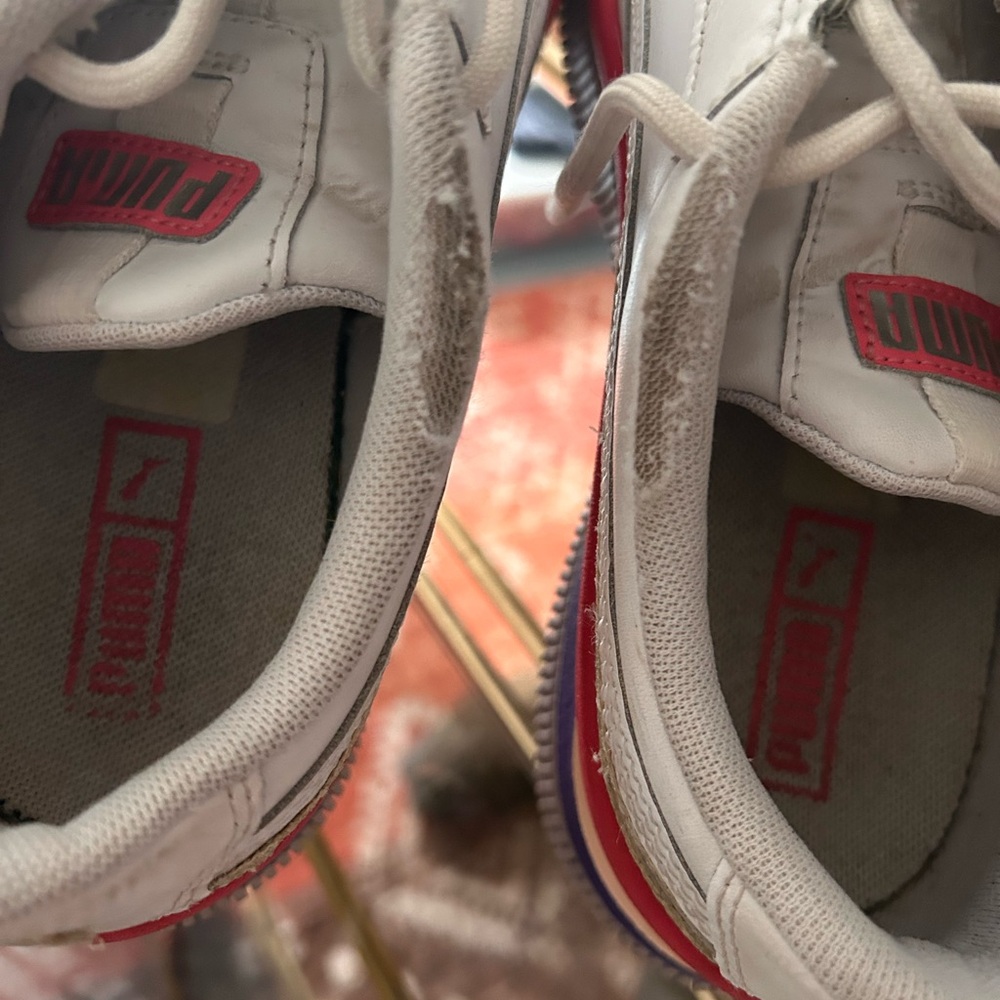 Puma White Sneakers with Multicolor Sides xxxNOTExxc…some wear inside—foot rim - Picture 8 of 8